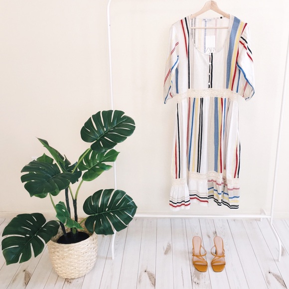 Zara Striped Dress Multicolored NWT Size Small - Picture 6 of 8